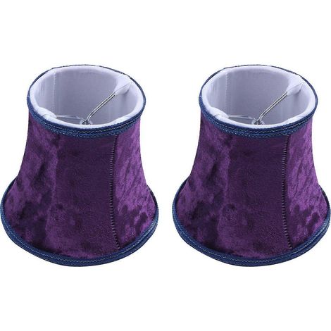 Lot de 2 abat-jour à pince en tissu, abat-jour E14 fait main pour applique murale de style européen moderne, (violet foncé) (1/5)