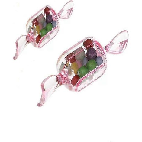 Coffret de 10 mini boîtes à bonbons transparentes en plastique en forme de bonbons (1/5)