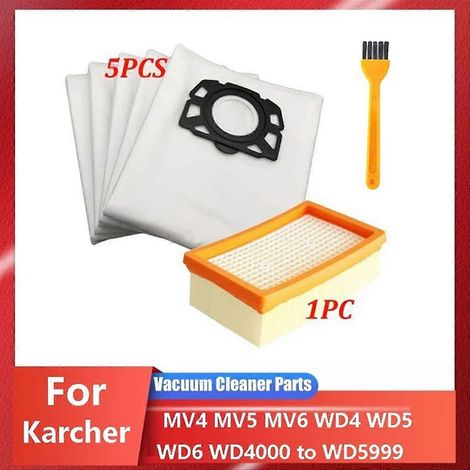 Compatible avec MV4 MV5 MV6 WD4 WD5 WD6 WD5P WD6P aspirateur 2.863-005.0 filtre HEPA sac à poussière de rechange (1/5)