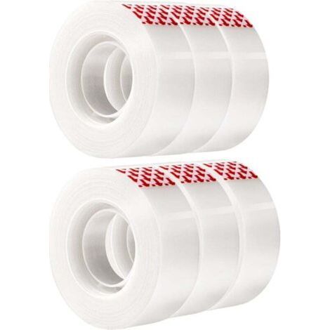 Set of 6 invisible adhesive tapes, 1.8 cm x 26 m (1/4)