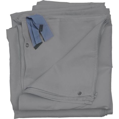 Lot de 4 côtés pour Pergola Cadiz, panneau latéral de remplacement 4x4m, polyester - gris clair (1/5)