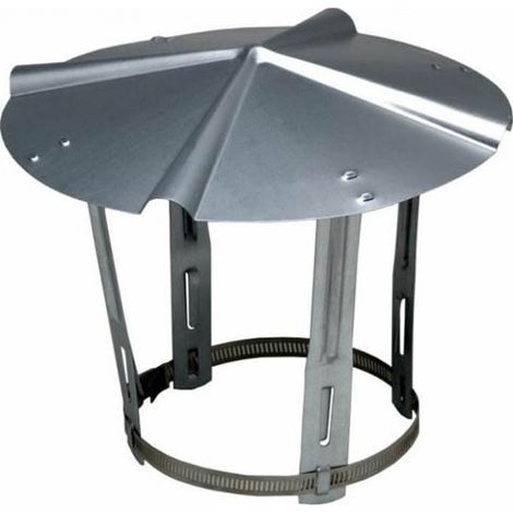 TEN – Chapeau de toit en acier galvanisé Ø125-139 – Raccordement pour appareils à gaz, fioul, bois et charbon – Type N°2