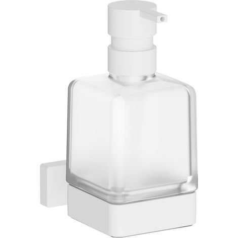 Inda - Dispenser sapone a parete Lea bianco opaco/vetro satinato