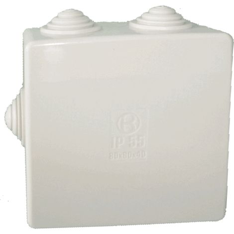 boite de dérivation - a tétines - 80 x 80 x 40 mm - gris - boite étanche - iboco 05533 (1/2)