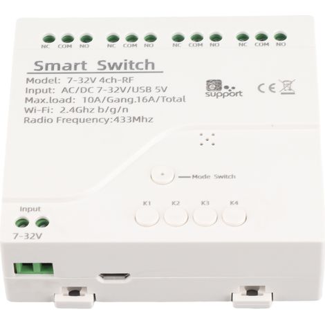 Interrupteur sans fil intelligent eWeLink, module universel 4 canaux, 5 V CC, Wi-Fi, minuterie, contrôle à distance via application mobile, compatible avec Alexa et la commande vocale pour la maison c (1/5)