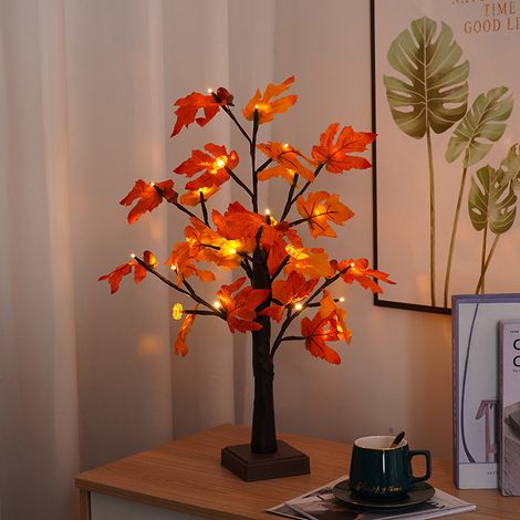 pièce lampe décorative feuille d'érable avec LED fonction minuterie - lumière chaude 2 24 blanche (1/5)