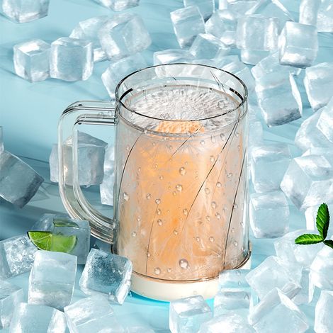 Tasse Réfrigérée - Tasse à Boisson Froide avec Poignée - Compatible Réfrigérateur - Polypropylène Alimentaire - 450 ml - Lot de 1 (1/5)