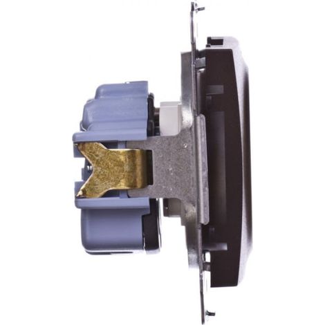 Prise simple Simon 54 avec ou sans obturateur de rail 16 A, IP20, marron mat DGZ1Z.01/46