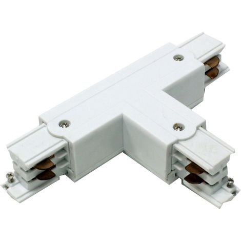 BeMatik - Unión empalme triple para carril raíl de luz de techo 3-vía blanco