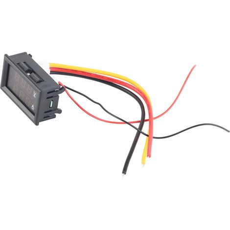 Multímetro digital de CC de 0 a 300 V para voltaje y corriente con protección contra polaridad inversa.