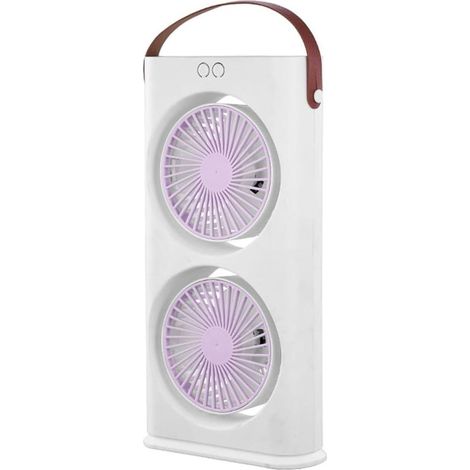 Extrem leistungsstarker, leiser Ventilator, tragbarer Tischventilator, 3 Geschwindigkeitsstufen, um 90° schwenkbar (in Violett) (1/5)