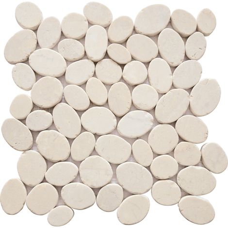 MOSAIQUE GALET SCIE CREME 1 PLAQUE 30 x 30 CM CASA LINEA