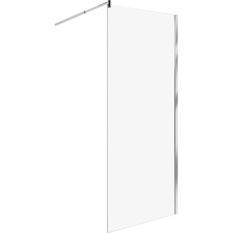 Box Doccia in Vetro Temperato Divisorio Senza Porta argento 80 x 190 cm Ahaus