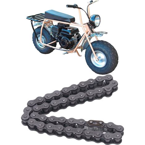 Chaîne 420, 42 maillons. Chaîne en acier au carbone compatible avec les mini-motos Coleman CT200U et BT200X. (1/5)