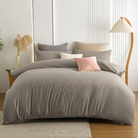 Bettwäsche 200x220 Mikrofaser 200 x 220cm + 2x 80 x 80cm 02 - Taupe (1/5)