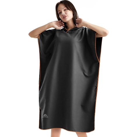Mikrofaser Poncho mit Kapuze 110x80cm, schnelltrocknend, Umkleidehilfe für Damen und Herren (1/5)