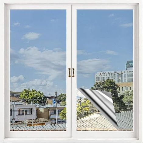 Film Fenêtre Anti Regard, UV et Chaleur, 40x400CM Cuisine Chambre Bureau Film pour Fenêtres Adhesif avec Protection de la Vie Privée Pendant la Journée (1/5)