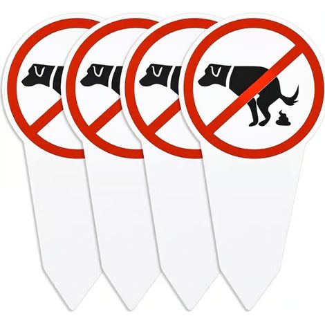 Panneau pour Chien Pas de Toilette pour Chien Ici 4 Pièces Signes Pas de Toilette pour Chien Crottes de Chien Enceinte pour Chiens Panneau pour Chiens et Chiens (1/5)