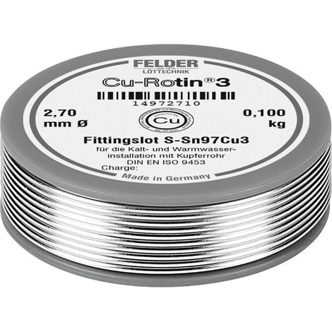 Felder Cu-Rotin 3 estaño para soldar sin plomo 0.100 kg