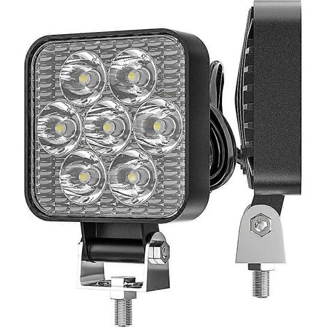 Projecteurs de travail LED automobiles 2,5 pouces 2100 lm circulaires pour chariots élévateurs, projecteurs pour motos, type carré (1/5)
