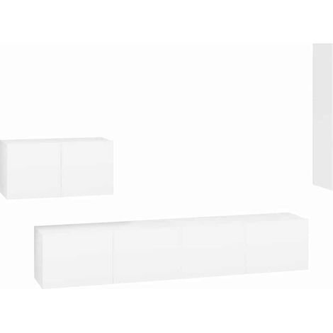 Maison Exclusive - Set di Mobili Porta TV 4 pz Bianco in Legno Multistrato