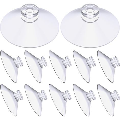 Ventouse, 12 Pièces Ventouse Table en Verre, Mini Ventouse, Extra Fortes PVC Suspension Rideau Isolant Ventouse, Simple Ventouses Transparentes pour Verre, Carrelage, Murales(30mm) (1/5)
