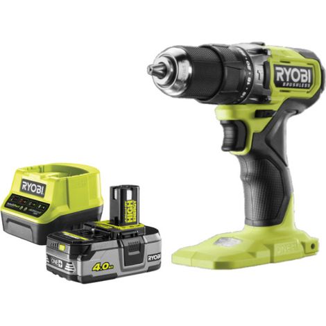 Pack RYOBI 18V Brushless trapano avvitatore - 1 batteria 4.0Ah - 1 caricatore rapido 2.0Ah