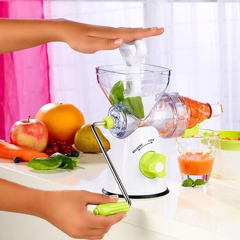 TrAdE Shop Traesio - Spremiagrumi Manuale Per Frutta E Verdura A Manovella Centrifuga Separa Succo - (1/3)