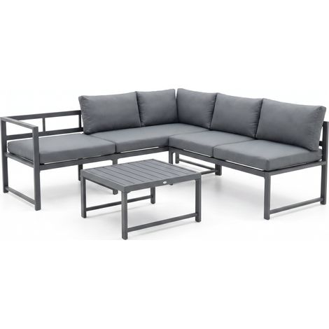 Conjunto De Jardín Sofá Esquinero Modular De Aluminio Antracita (1/5)