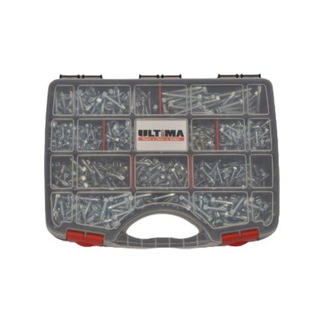 Vis auto-perceuses tête hexagonale acier zinguée blanc DIN 7504-K coffret de 905 - ULTIMA - COF155 (1/2)