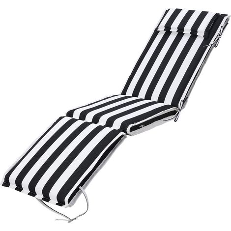 Aoodor Sonnenliegekissen, 48×187×8 cm, farbecht, Outdoor-Kissen mit Kopfstütze für Relaxsessel, Terrassenstuhl & Sonnenliege (1/5)