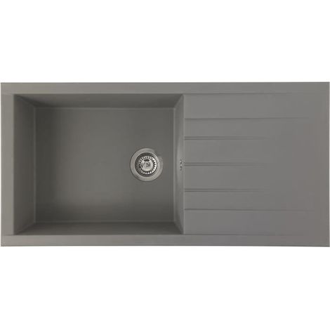 Fregadero de empotrar STRADOUR CUBE, en SMC GREY CONCRETE - 16, 1 cubeta, dim 100  50 cm, vaciador manual.