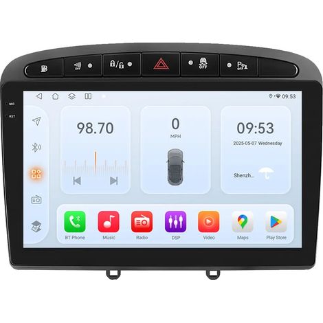 Autoradio, Écran Tactile, Compatibilité Smartphone, Compatible avec Peugeot 408 308 308SW 2012-20, RCZ Voix AI, G-QS1 (8cœurs 3G 32G) (1/2)