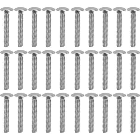30 vis M8x1,25, acier inoxydable A2, filetage carré grossier, DIN603M8x55 (1/4)