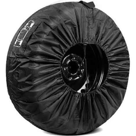Funda para rueda de repuesto Allecto Plus para coche - Bolsa para neumáticos de remolque, caravana, camión y SUV - Negra - Práctica y duradera (1/5)