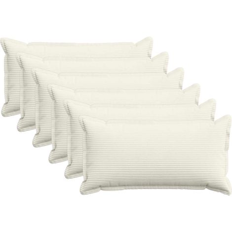 Housse de coussin 6 pc HOUTEN 40 x 80 cm velours côtelé – meuble de rangement