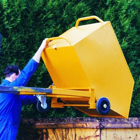 PROVOST - Chariot benne basculante domestique 200L en métal jaune