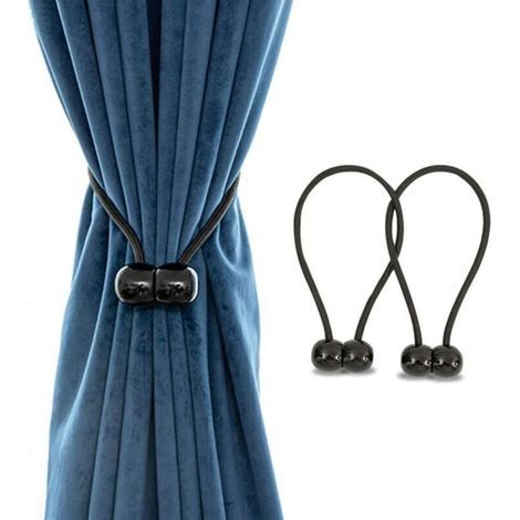 Magnetic cord clip, classic European style, curtain hook with magnet, black (1/4)