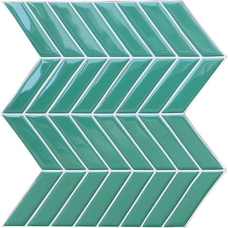 papier Peint Carrelage Autocollant Vert 25 X 25 Cm Style Mosaque Sticker Mural Film Dcoratif Impermable Pour Carreaux De Mur De Salle De Bains Et (1/3)