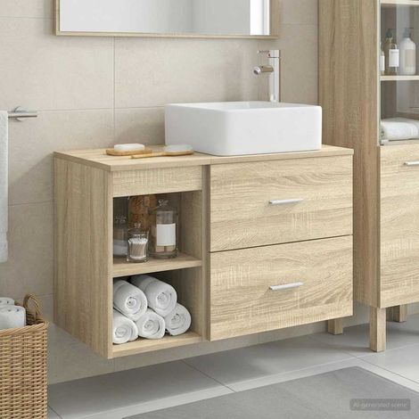 vidaXL Set di mobili per il bagno 2 pcs Rovere Sonoma