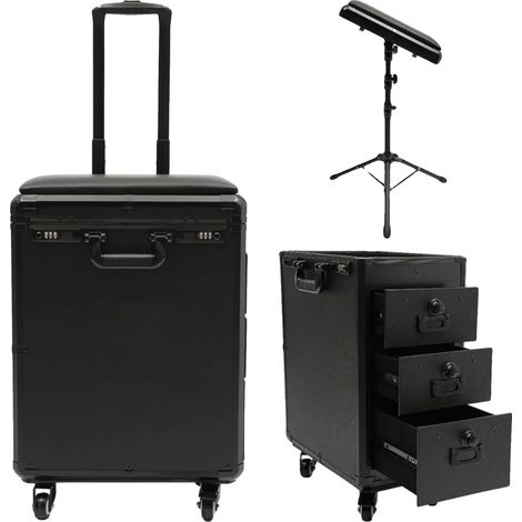 Trousse de maquillage, station de travail autonome, sécurité par verrouillage combiné, noir (1/2)