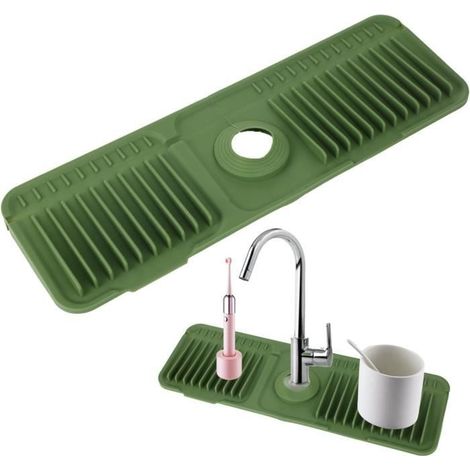 Silikon-Armaturenmatte, Silikon-Armaturenpads – Küchenspülen-Armaturenmatte mit Abflusssystem (1/4)