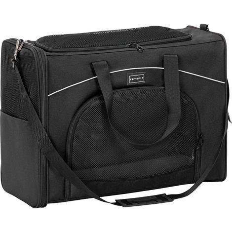 Sac de Transport pour Chat Chien avec 2 Coussins -55 x 40 x 23 cm Caisse de Transport Pliable Bandoulière Démontable Lavable Jusqu’à 10 kg, pour Voyage Avion, Voiture (1/5)