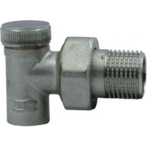 Vanne D'arrêt Inclinée - 15 mm x 1/2 Pouces - Pour Radiateur - Raccord Cuivre Soudé - 1 Pièce (1/2)