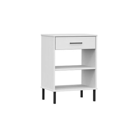 Armoire console avec pieds en métal Blanc Bois pin massif OSLO (1/5)
