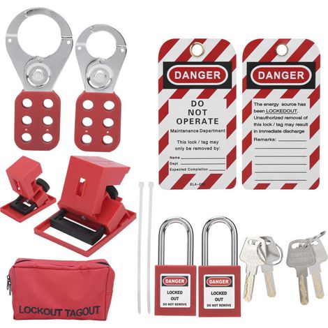 Kit de verrouillage de disjoncteur électrique, Cadenas sûr et Facile à Utiliser, kit de Consignation et d'étiquetage pour l'industrie (1/4)