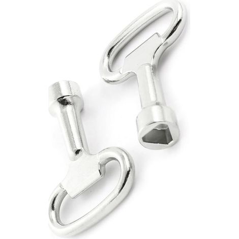 Lot de 2 clés triangulaires en métal pour verrou triangulaire de 8 mm, clé de dégagement pour porte de salle de bain et WC, lot de 2 clés (1/2)