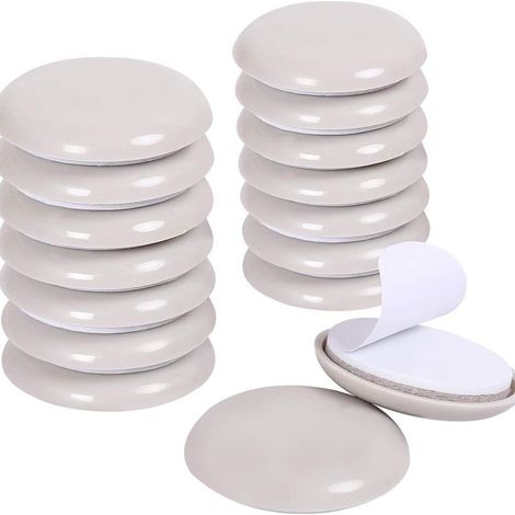 Jeu de 16 pièces, Patins Glisseurs pour Meubles,pour déplacer des Meubles Lourds,Protège Le Sol et Les Meubles recouverts de Moquette (Rond 5cm) (1/4)