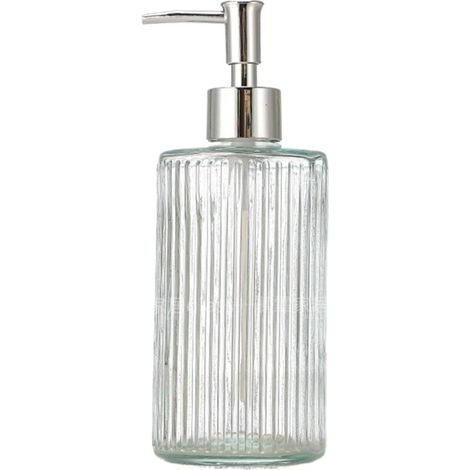 Bardusch-Distributeur savon verre grande capacité 500 ml, pompe intégrée, gel douche/lotions, transparent (1/5)