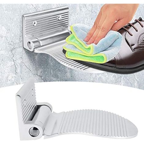 Repose-pied mural, repose-pied de douche ¨¤ p¨dale antid¨rapant en aluminium spatial pour salle de bain d'entr¨e de couloir(argent) (1/3)